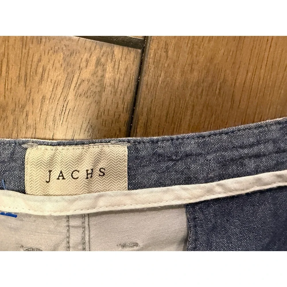 Jachs NY‎ Mens Gray Chino Shorts Size 36 Flat Front Cotton Blend Casual Summer